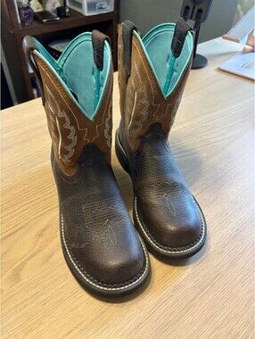 Ariat Phat Baby Women’s Cowboy Boots Size 7.5 Brown Turquoise Western